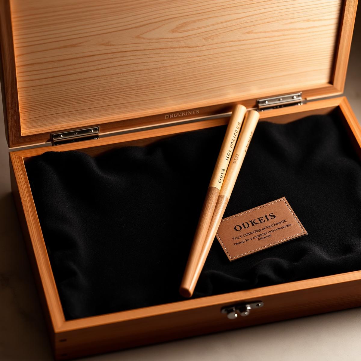 StickFire signature gift box with engraved drumsticks